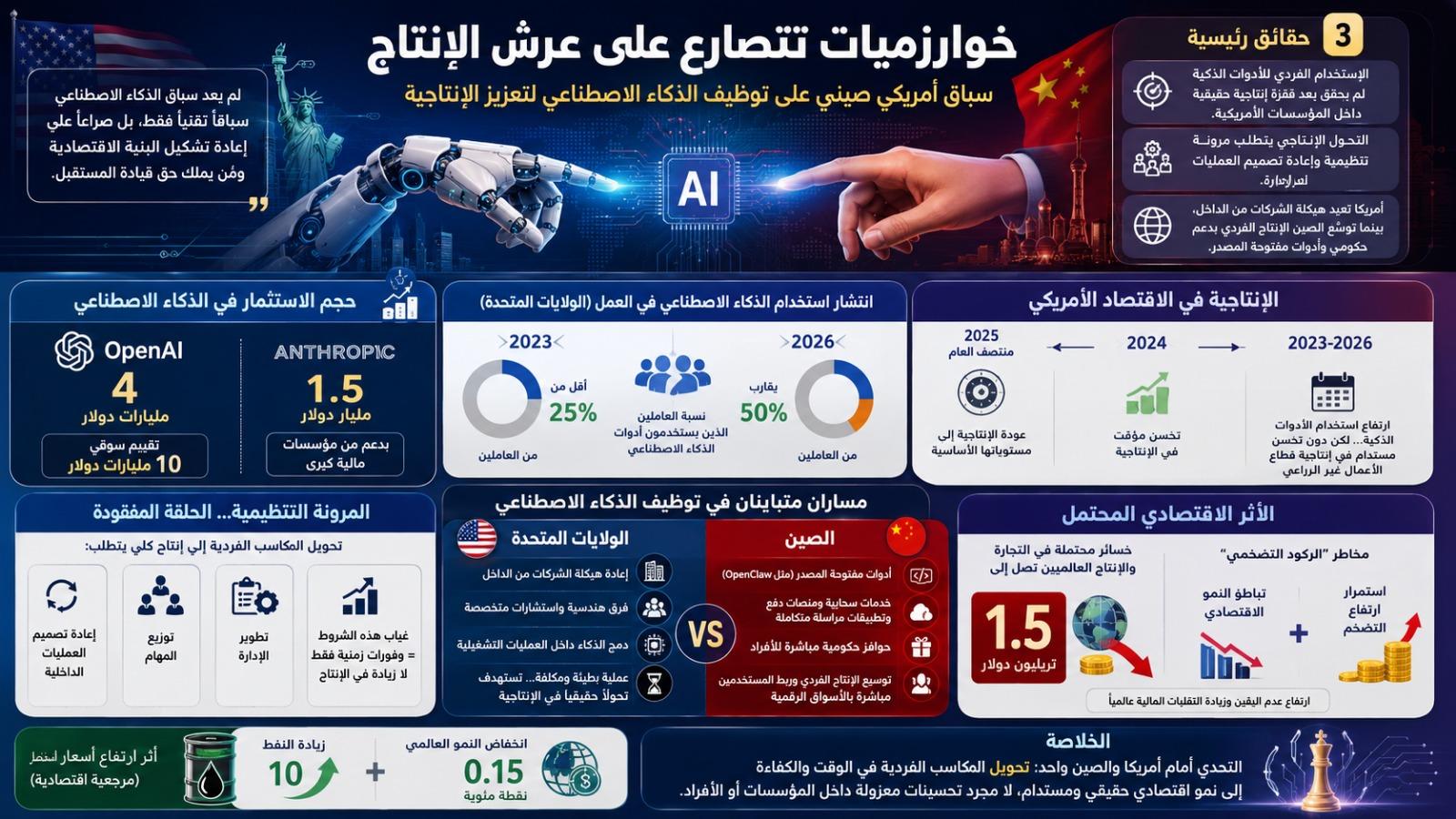 سباق أمريكي صيني لاستخدام الذكاء الاصطناعي في دعم الاقتصاد