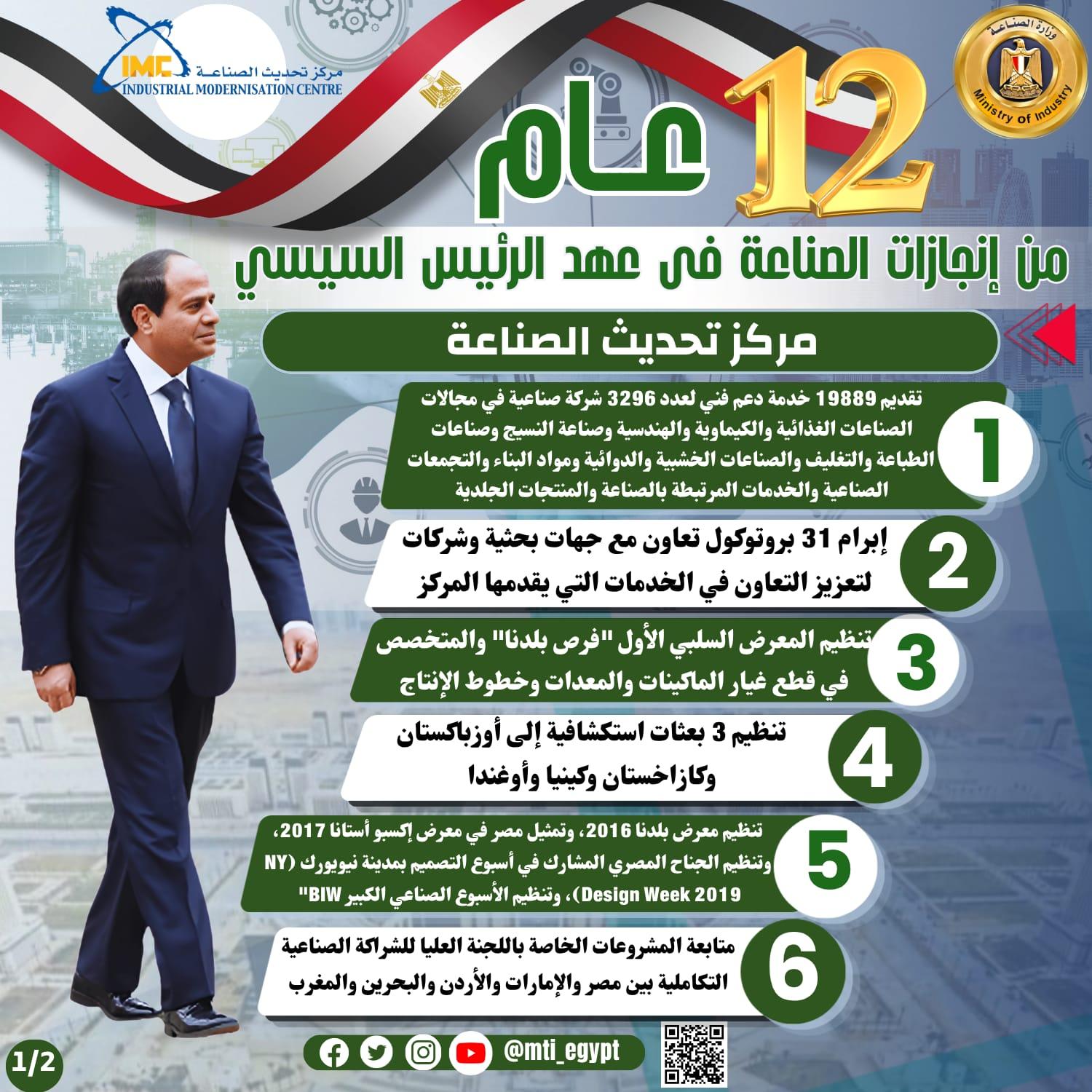 إنجازات قطاع الصناعة